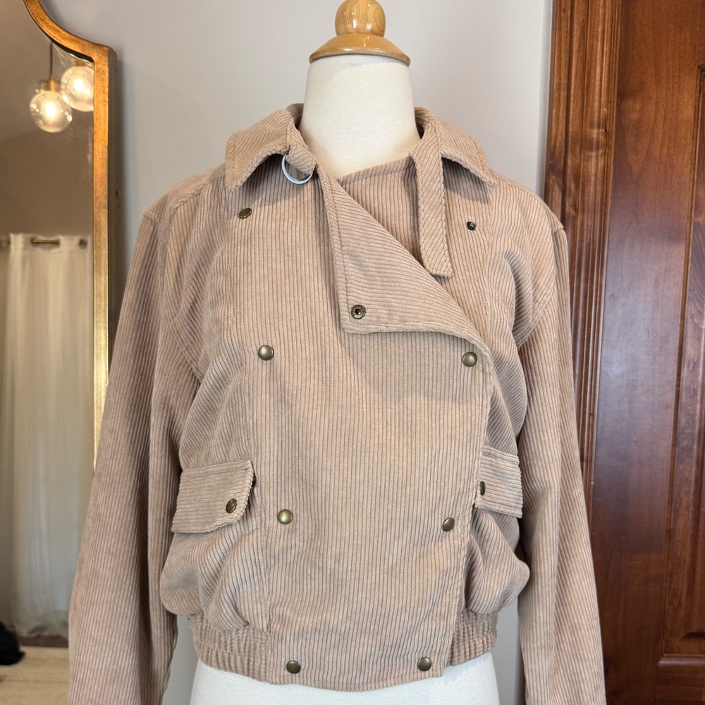Anthropologie Beige Corduroy Utility Jacket - Picture 14 of 15